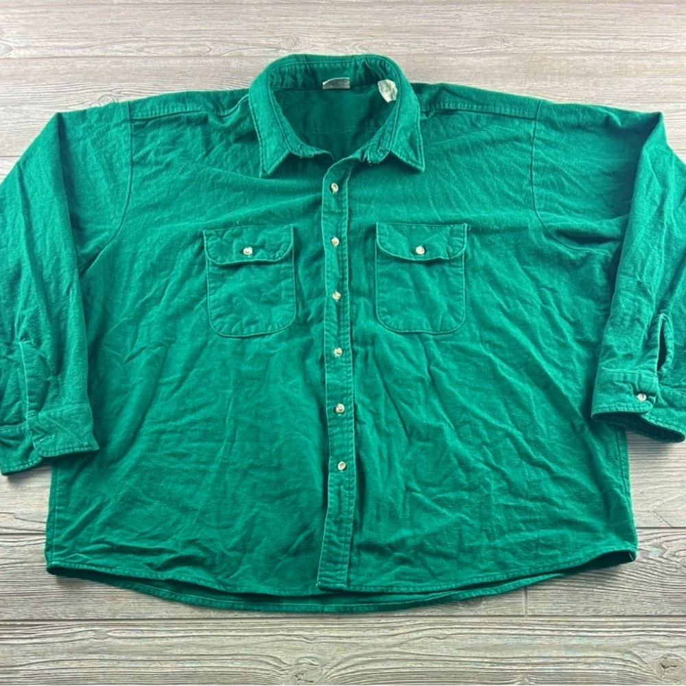 Classic Emerald Green Five Brother Men's Button-Down flannel Shirt 4xl